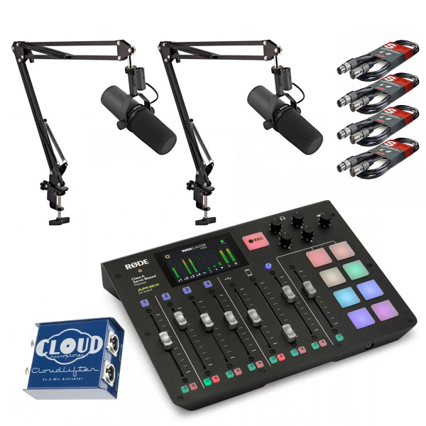 Rodecaster Pro Bundle with Shure SM7B Pair + CL-2