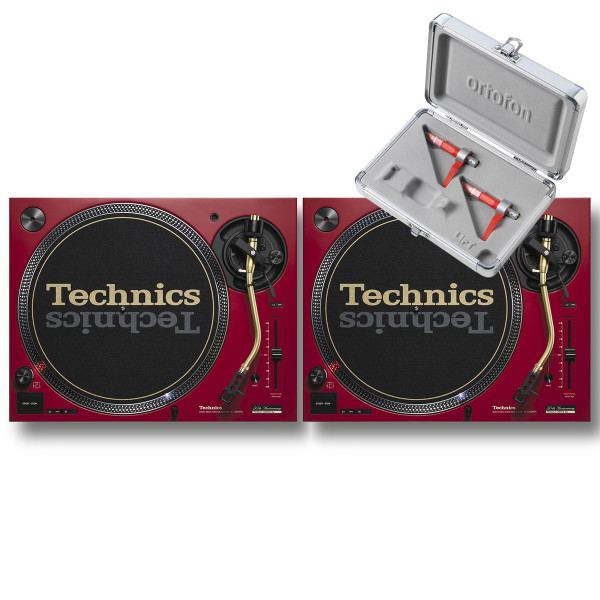 Technics SL1200M7L Red Pair With Concorde Digital MK2 Twin Pack