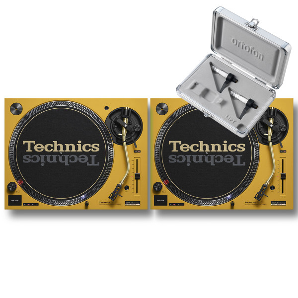 Technics SL1200M7L Yellow Pair With Concorde Scratch MK2 Twin Pack