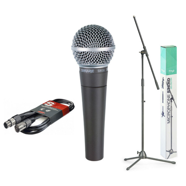 Shure SM58 Bundle with Microphone Stand & Cable