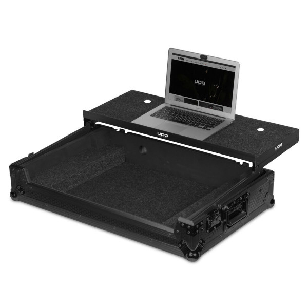UDG Ultimate Flight Case DDJ-1000 Black Plus (Laptop Shelf & Wheels)