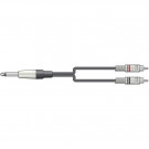 Chord 6.3mm Mono Jack To Twin RCA Cable - 1.5m (190238)