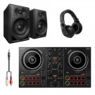 Pioneer DDJ-200 DJ Package with DM40 Monitors, HDJ-X5 Headphones & Cable