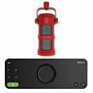 Audient EVO8 Audio Interface & Podcast Pro Red Microphone