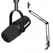 View and buy Shure MV7 Podcast Microphone Black With Studio Arm online