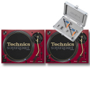 View and buy Technics SL1200M7L Red Pair With Concorde DJ MK2 Twin Pack online