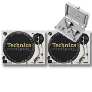 View and buy Technics SL1200M7L White Pair With Concorde Scratch MK2 Twin Pack online